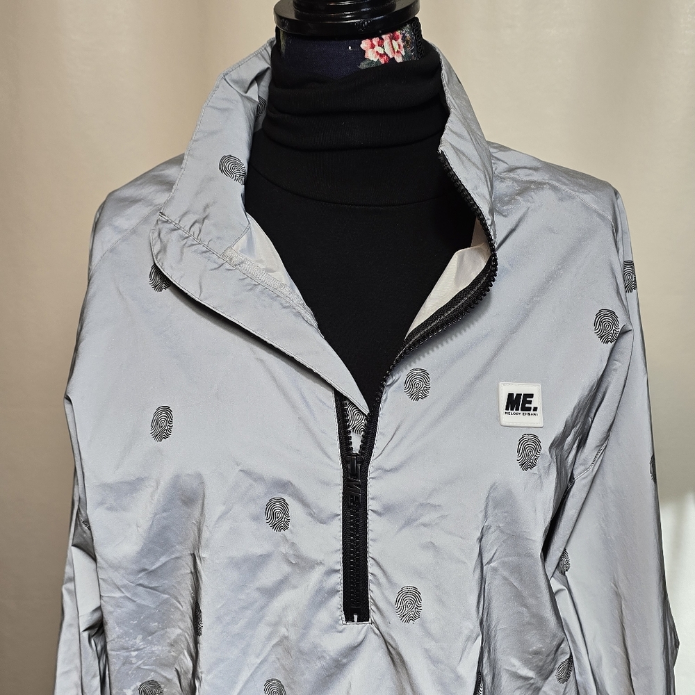 MELODY EHSANI ME Reflective Fingerprint Half-zip Pullover Ladies Small Oversized